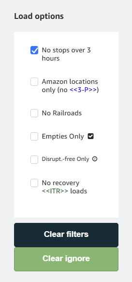 Filled Amazing Relay Load options filters